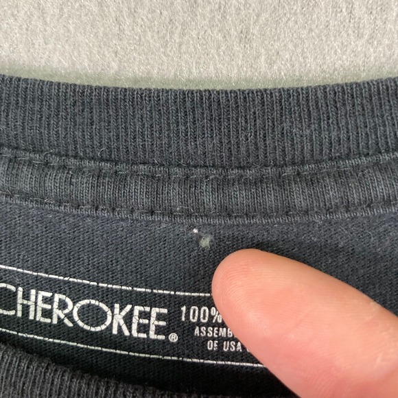 Mens‎ Cherokee Crew Neck Short Sleeve T-Shirt Cotton Basic Casual Black M Grunge - Picture 5 of 10